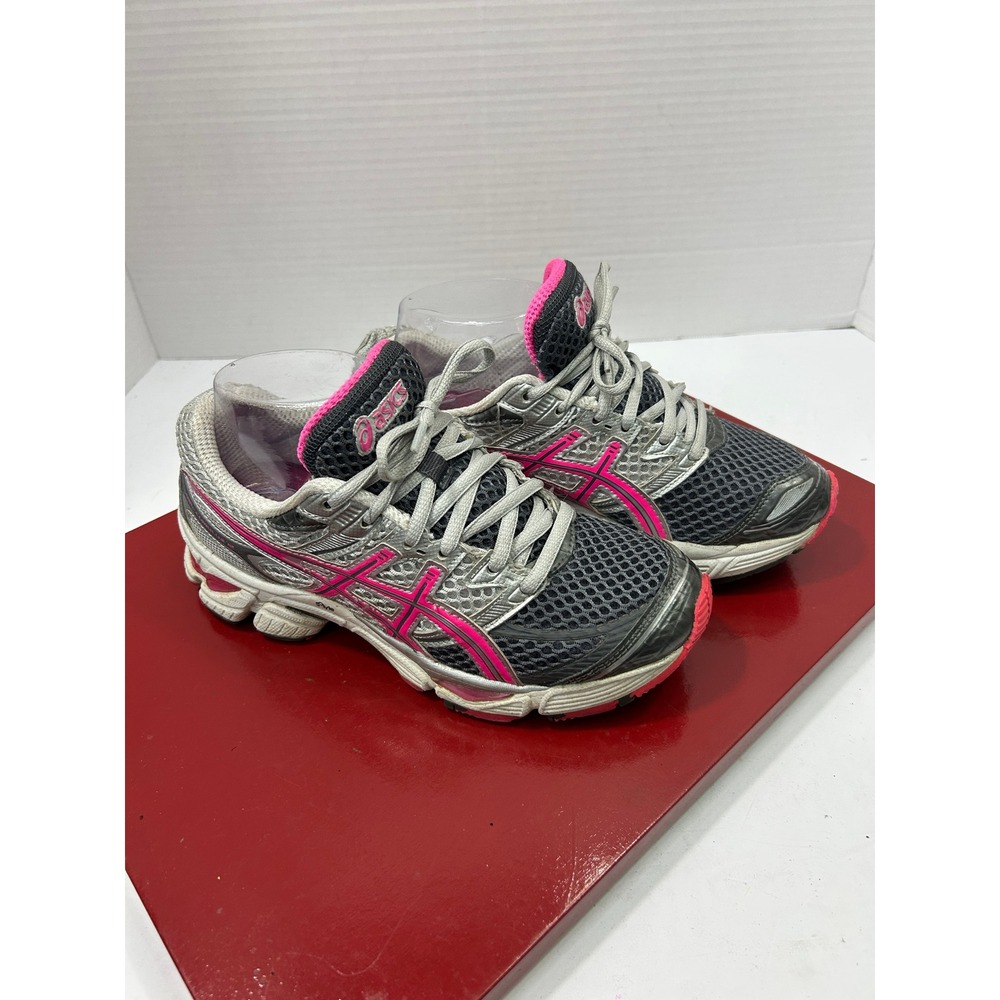 Asics Gel-Cumulus 13 Running Shoes 7 Charcoal Silver Pink Y2K Gorpcore Cyber